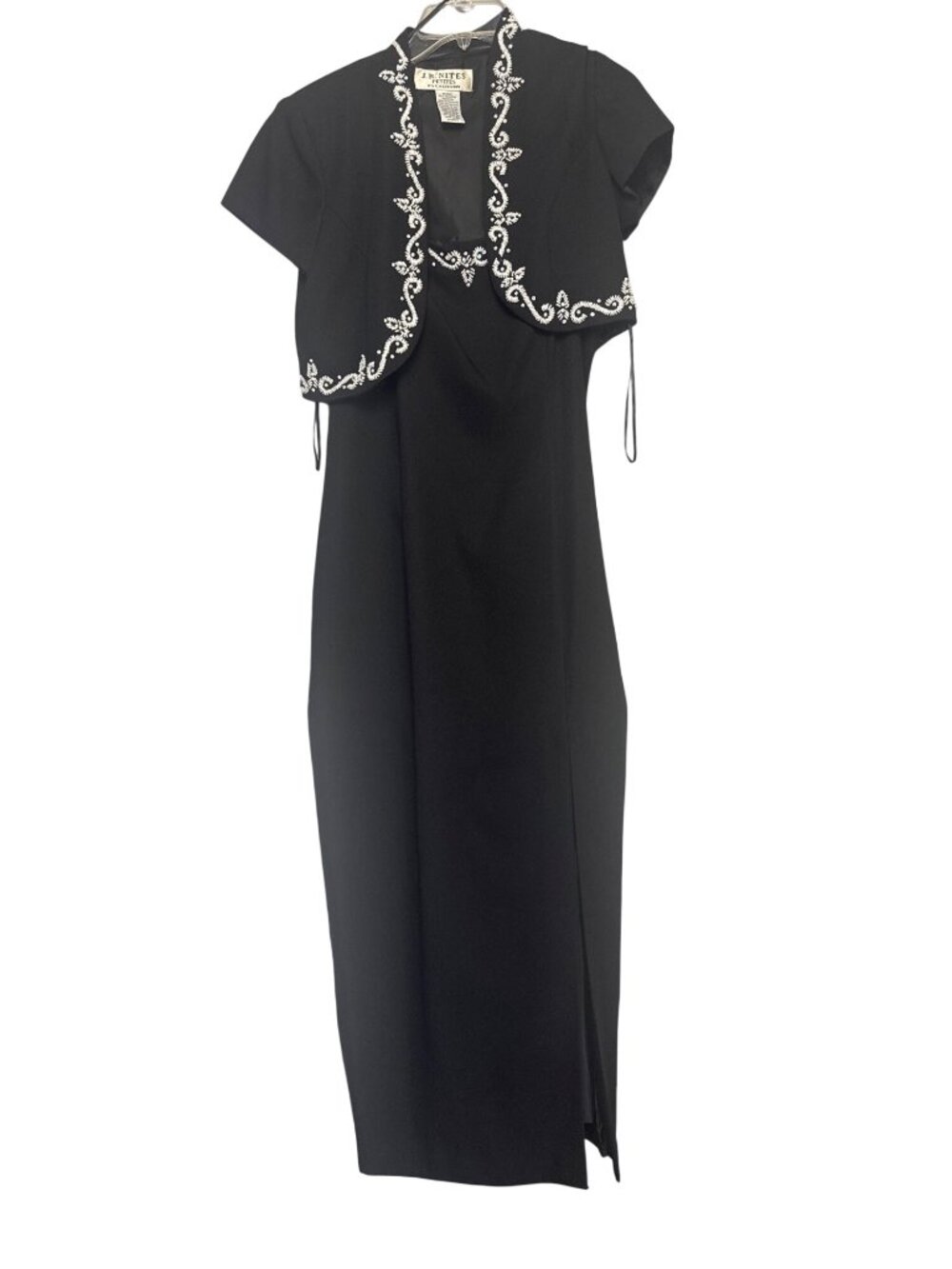 J R Nites Two Piece Gown Black Size 10P Embellished Maxi Formal Cruise